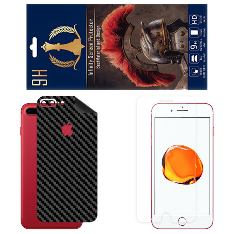 برچسب پوششی اینفینیتی مدل FC مناسب برای گوشی موبایل اپل iPhone 8 Plus به همراه محافظ صفحه نمایش