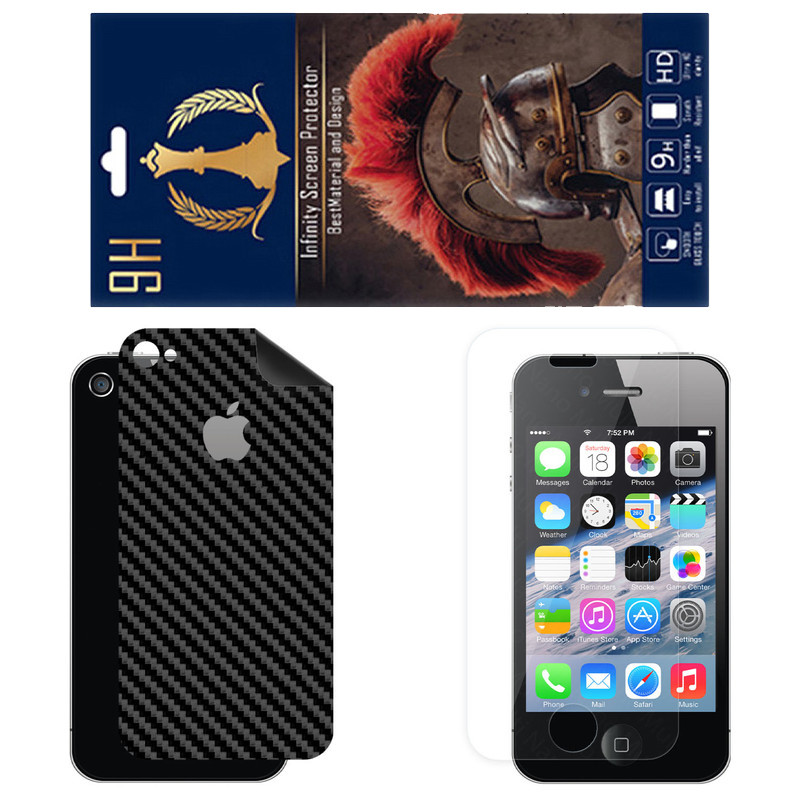 برچسب پوششی اینفینیتی مدل FC مناسب برای گوشی موبایل اپل iPhone 4 به همراه محافظ صفحه نمایش
