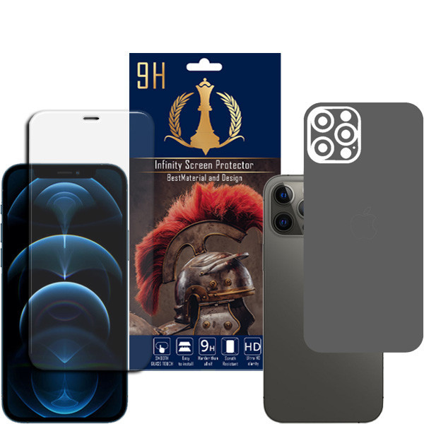 برچسب پوششی اینفینیتی مدل PR MAX مناسب برای گوشی موبایل اپل iPhone 12 PRO به همراه محافظ صفحه نمایش