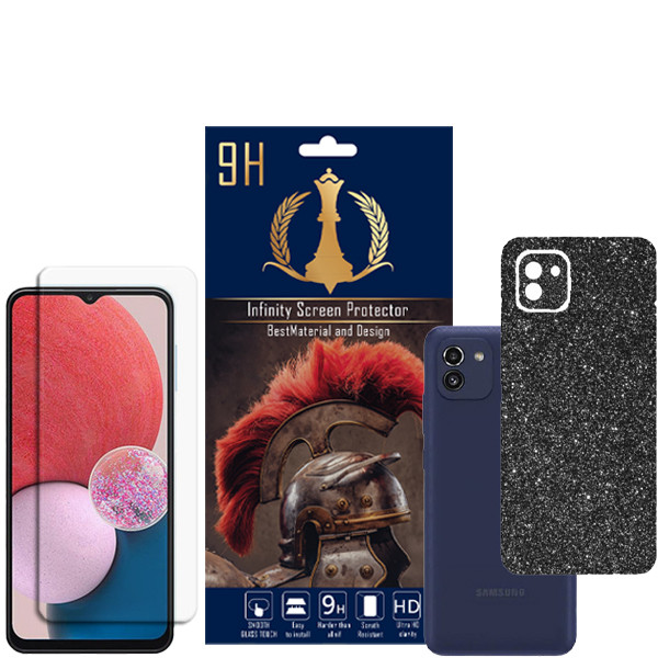 برچسب پوششی اینفینیتی مدل PRO MAX مناسب برای گوشی موبایل سامسونگ Galaxy A03 به همراه محافظ صفحه نمایش