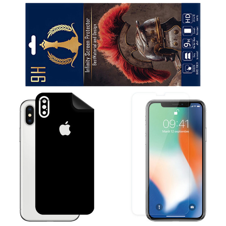 محافظ صفحه نمایش اینفینیتی مدل PRO RG مناسب برای گوشی موبایل اپل iPhone XS به همراه برچسب پوششی