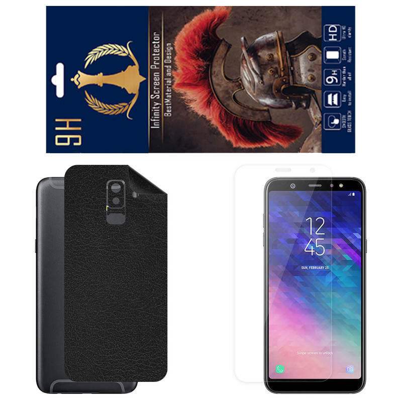 برچسب پوششی اینفینیتی مدل CH مناسب برای گوشی موبایل سامسونگ Galaxy A6 Plus به همراه محافظ صفحه نمایش