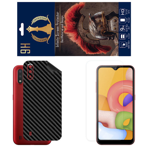 برچسب پوششی اینفینیتی مدل FC مناسب برای گوشی موبایل سامسونگ Galaxy A01 به همراه محافظ صفحه نمایش
