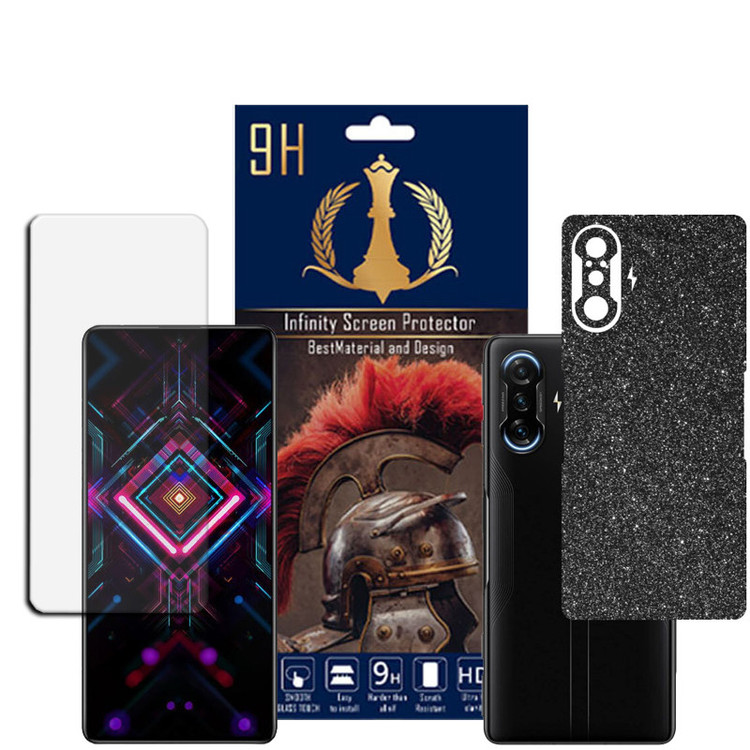 برچسب پوششی اینفینیتی مدل PRO MAX مناسب برای گوشی موبایل شیائومی REDMI K40 GAMING / POCO F3 GT به همراه محافظ صفحه نمایش