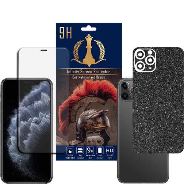برچسب پوششی اینفینیتی مدل PR MAX مناسب برای گوشی موبایل اپل iPhone 11 PRO به همراه محافظ صفحه نمایش
